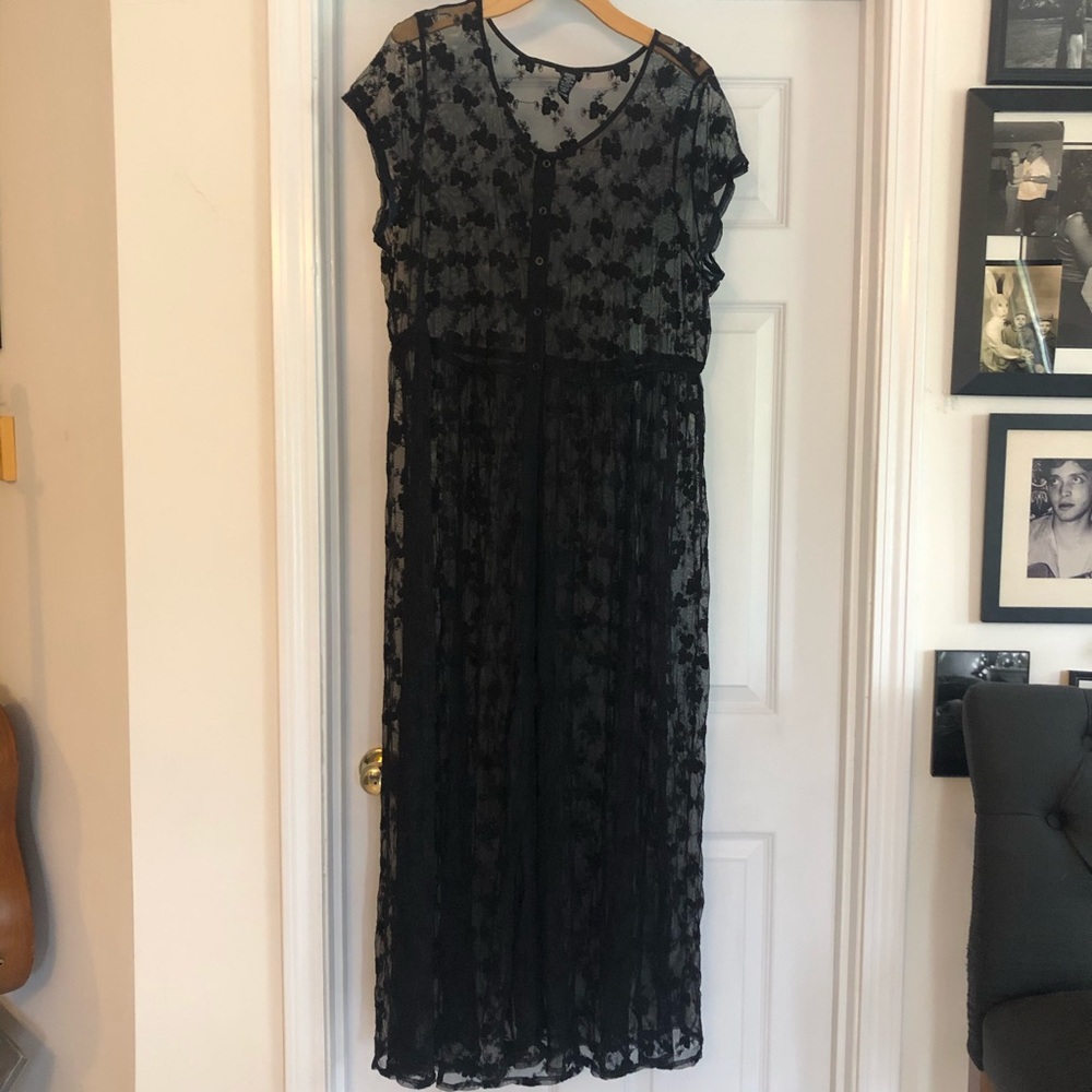 Torrid sheer floral print swim cover up